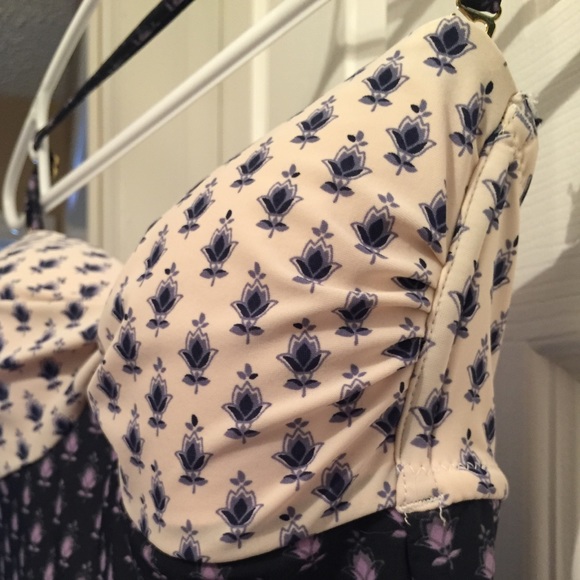 Simon's Retro Style Navy Blue & White Swimsuit - Picture 3 of 8